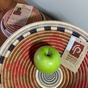 Handcrafted orange Woven Basket Set